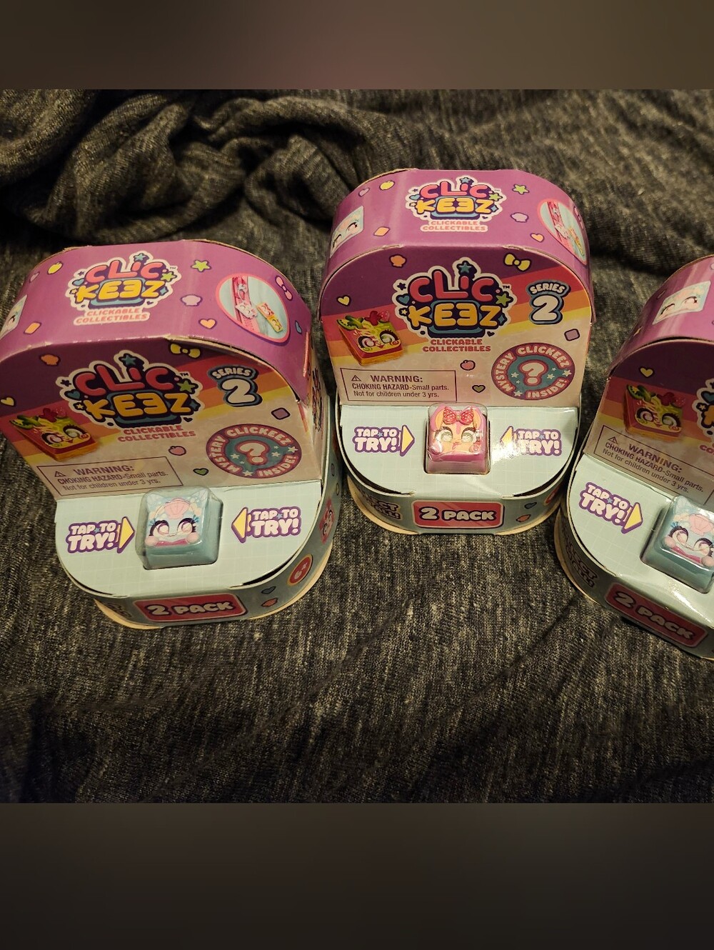 New AUTHENTIC Clickeez Series 2 Lot Of 3 Boxes 2 PACKS Collectible Clic Keez